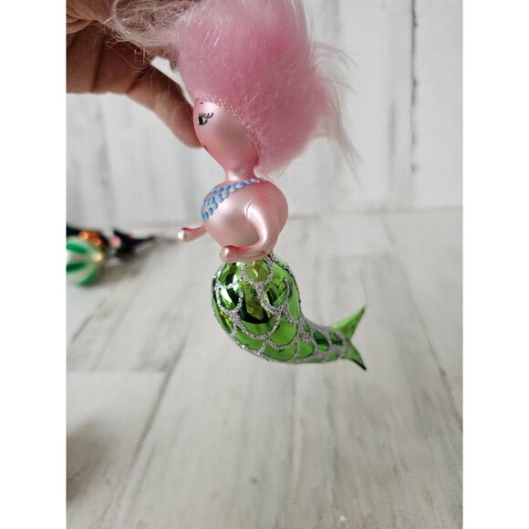 Vintage Italian mermaid ornament Xmas tree hair lady sea vintage - Picture 2 of 11